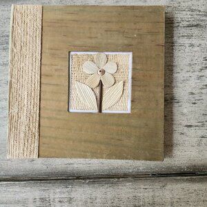 Journal, Brown Wood Flowers, Parchment Paper